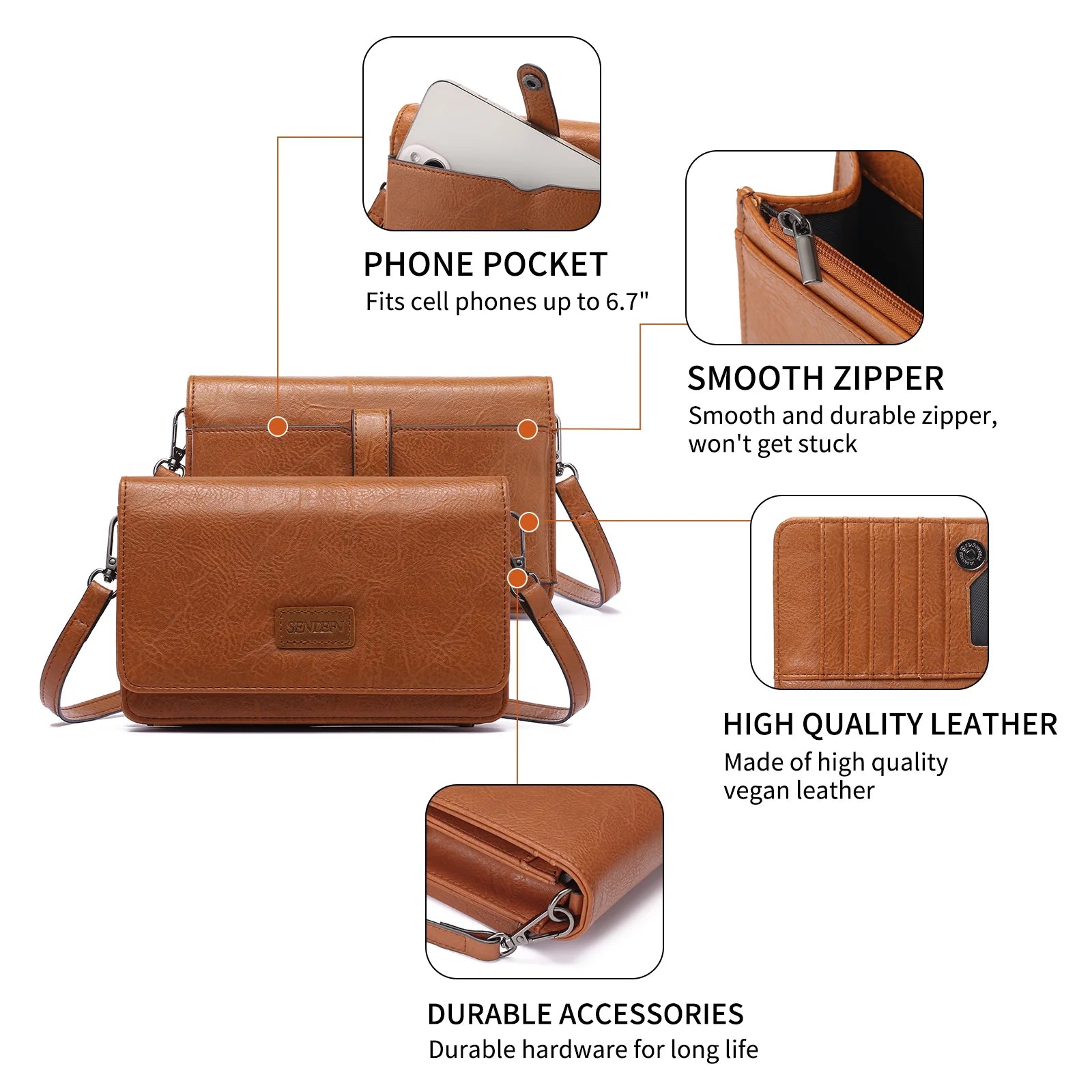 Crossbody Bags for Women,Wallet Phone Purse Shoulder Handbags Multi-Function Small RFID Clutch Card Holder