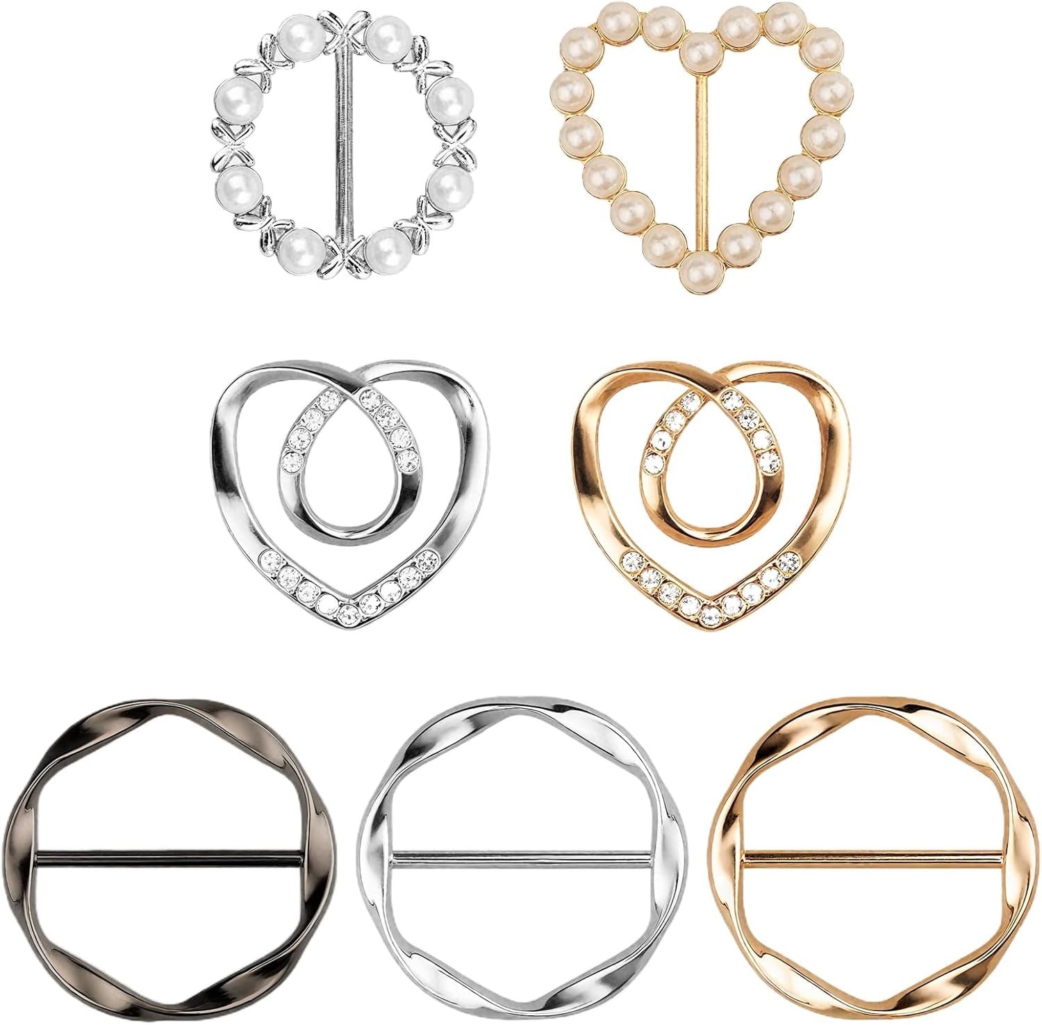 7PCS Premium Scarf Ring Clip, Cute T-Shirt Clips for Women Clothing, 4...