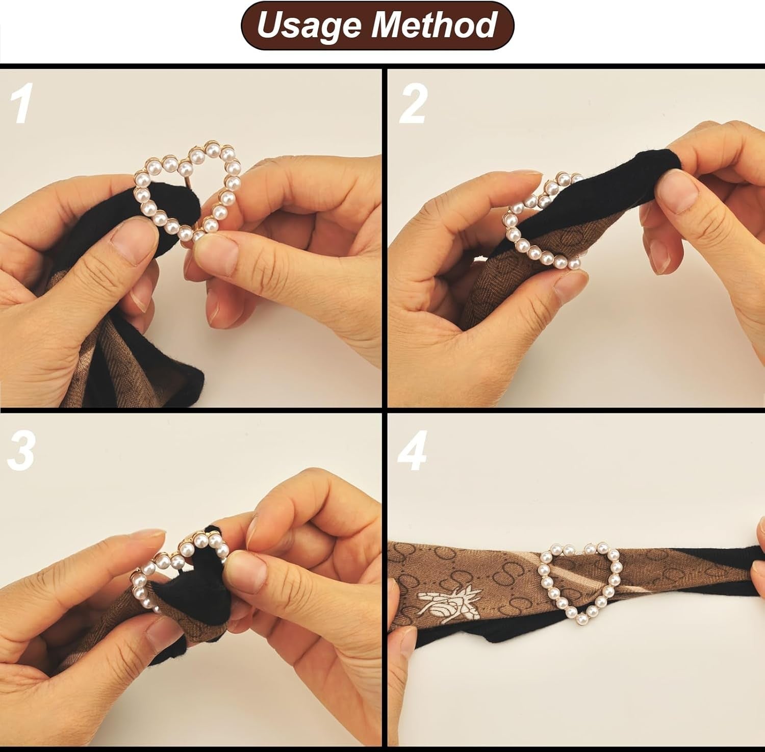 7PCS Premium Scarf Ring Clip, Cute T-Shirt Clips for Women Clothing, 4...