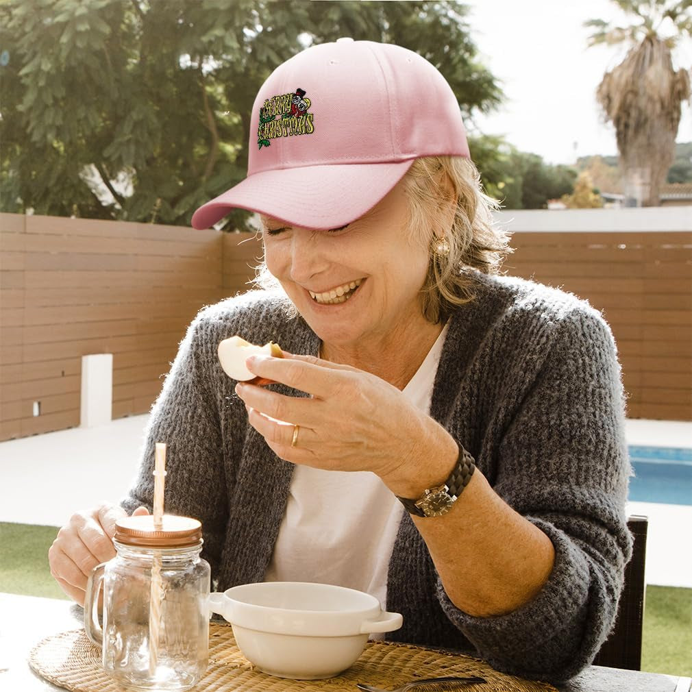 Baseball Caps for Men & Women Embroidered Merry Christmas a Embroidery Ladies & Men Baseball Hats Acrylic